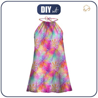 KLEID "DALIA" MINI - REGENBOGENBLUMEN - Nähset XXL-XXXL