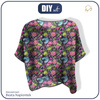 LEICHTE OVERSIZE BLUSE "ELENA" - MINI EISVÖGEL UND MOHNBLUMEN (EISVÖGEL AUF DER WIESE) / schwarz - Nähset 