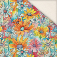 FLOWERS PAPAYA ORANGE WZ. 9 - Slub Weave