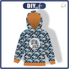 KID'S HOODIE (ALEX) - SPACE CUTIES pat. 1 (CUTIES IN THE SPACE) - looped knit fabric (122/128)