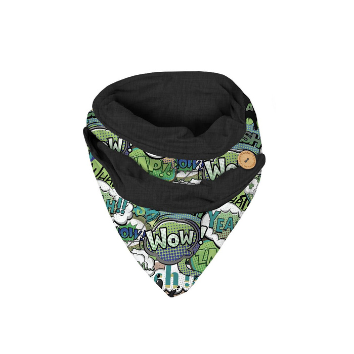 BUTTON SCARF - CAMOUFLAGE COLORFUL pat. 2 - sewing set