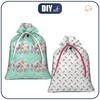 Gift pouches - GLITTER DOTS PAT 3 / LEAVES pat 16 - sewing set