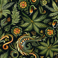 Hemp leaves WZ. 3- Welur tapicerski