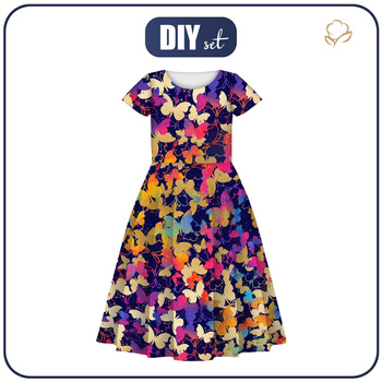 KID'S DRESS "MIA" - SCHMETTERLINGE / bunt - sewing set