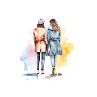 PASTEL FRIENDS - Paneel (75cm x 80cm)  Baumwoll Webware