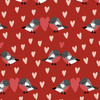 VERLIEBTE VÖGEL M. 2 / ROT (VERLIEBTE VÖGEL) - Baumwoll Webware