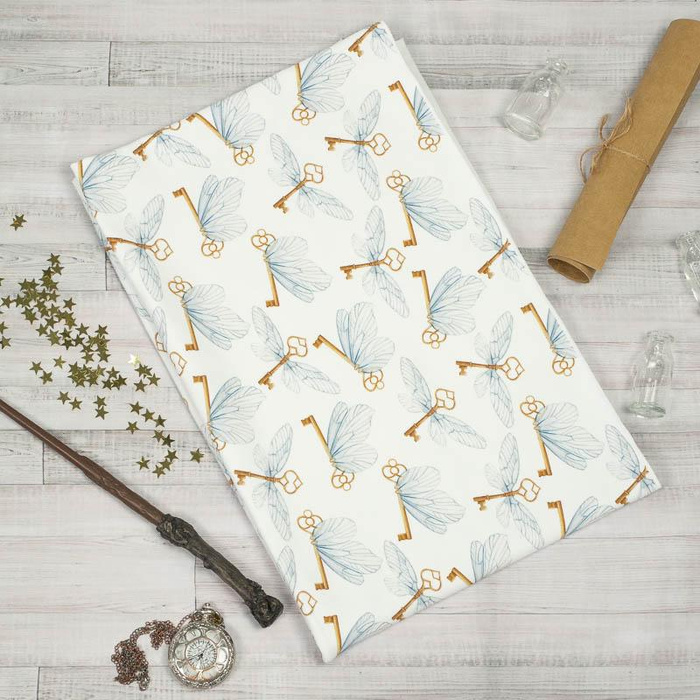 WINGED KEYS (MAGIC SCHOOL) - Cotton woven fabric