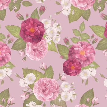 ROSE GARDEN / pink - Waterproof woven fabric