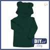 KID'S HOODIE TEDDY (PARIS) - MELANGE BOTTLE GREEN - sewing set (74/80)
