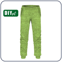 CHILDREN'S JOGGERS (LYON) - ACID WASH / LIGHT GREEN (DIA DE LOS MUERTOS) - looped knit fabric