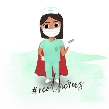 NURSE pat. 1 (REAL HEROES) / white - panel