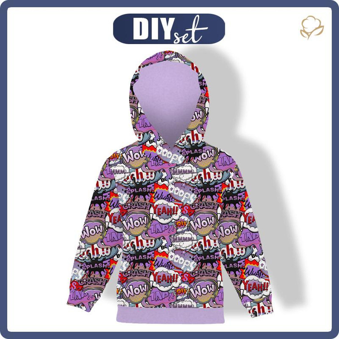 KINDER HOODIE (ALEX) - COMICS (violet - rot) - Sommersweat (122/128)