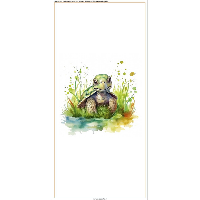 PILLOW 45X45 - WATERCOLOR TORTOISE - Cotton woven fabric - sewing set