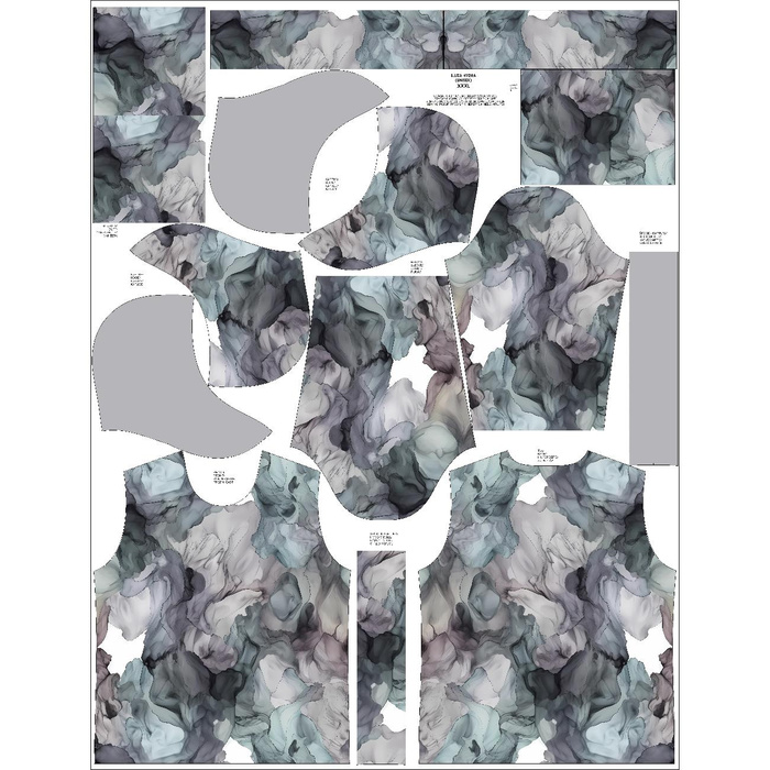 UNISEX HOODIE (HYDRA) - ALCOHOL INK PAT. 4 - sewing set (122/128)