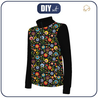 BLUZA ROZPINANA (MAX) - FOLK ŁOWICKI / czarny - DIY set