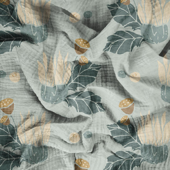 HERBST GARTEN M. 1 - Baumwoll Musselin