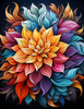 BOUQUET OF FLOWERS WZ.6 - panel (60cm x 50cm)- single jersey s elastanem ITY