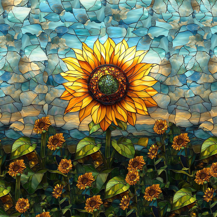 STAINED GLASS WZ.10 - panel (60cm x 50cm) Wintersweat angeraut mit Elastan ITY