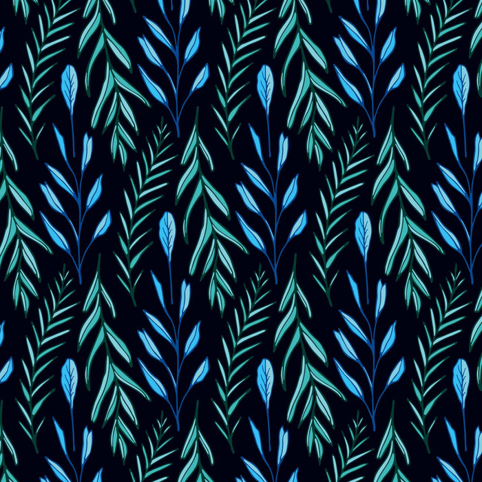 NIEBIESKIE LISTKI wz. 3 / czarny- Welur tapicerski