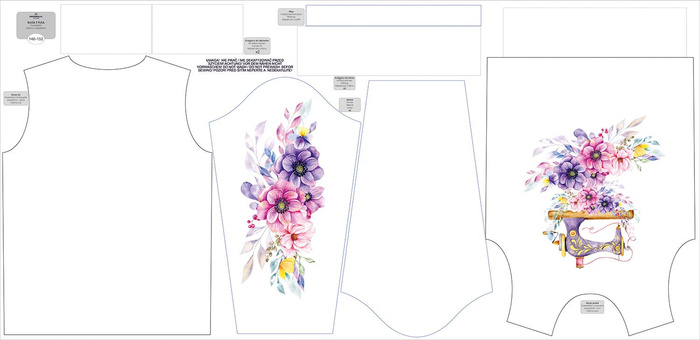 CHILDREN'S (NOE) SWEATSHIRT - SEWING MACHINE AND FLOWERS - sewing set(146/152)