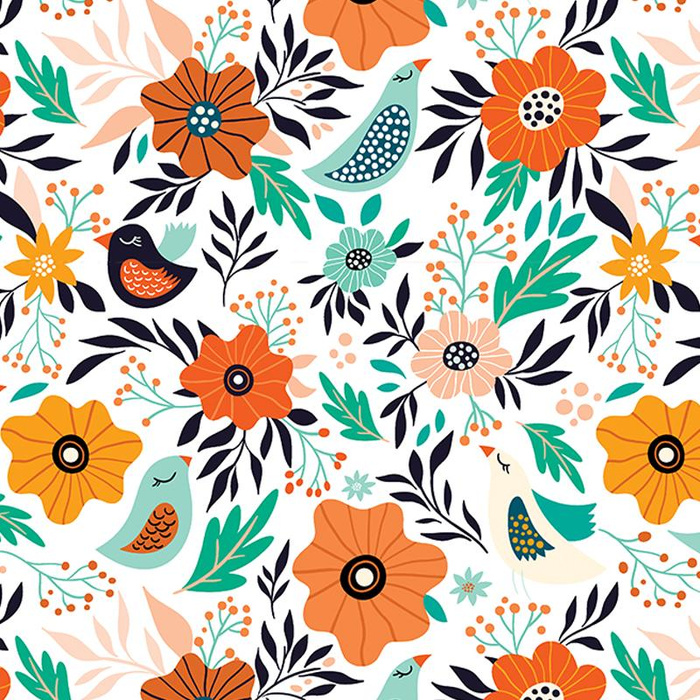 FOLK BIRDS 2.0 / white - Panama 220g