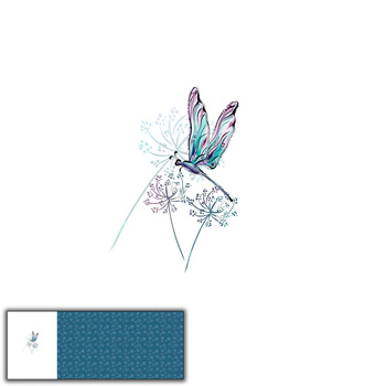 LIBELLE UND PUSTEBLUMEN (LIBELLEN UND PUSTEBLUMEN) - panoramisches Paneel (60cm x 155cm)