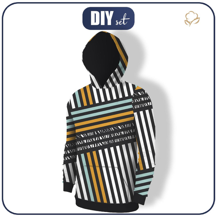 MEN’S HOODIE (COLORADO) - STRIPES / SPOTS - sewing set M
