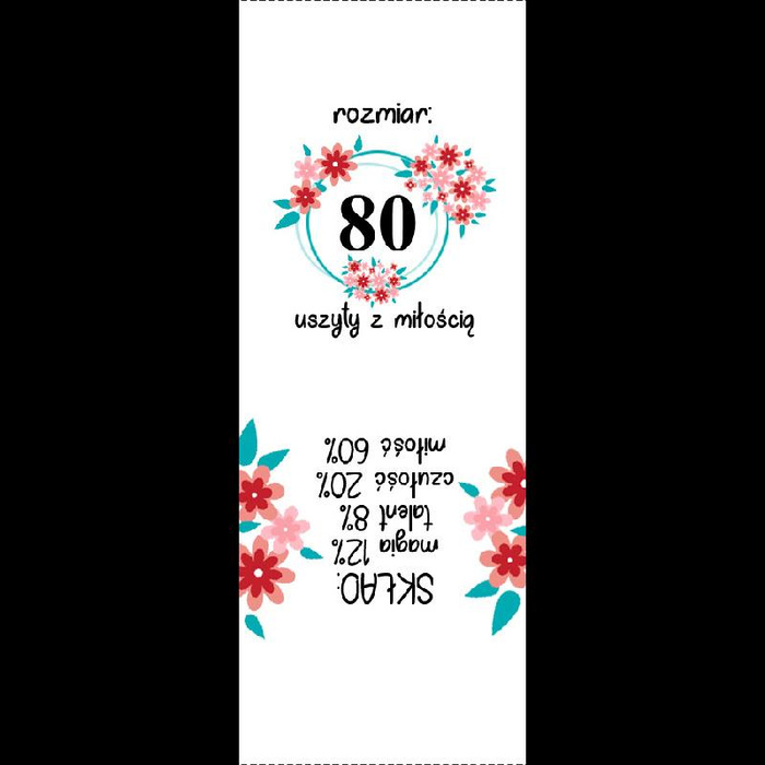 Girlish care tag "FLOWERS " PL - 9 pcs set / Choice of sizes