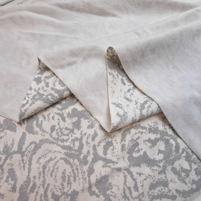 ROSE / GRAY - viscose knit fabric