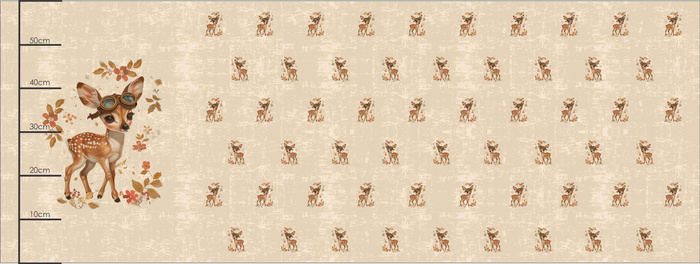 FAWN STEAMPUNK FOREST - PANEL PANORAMICZNY (60cm x 135cm) muślin bawełniany