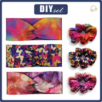 HEADBAND AND HAIR ELASTIC 3KPL - PATTERN 5 - sewing set 1/3