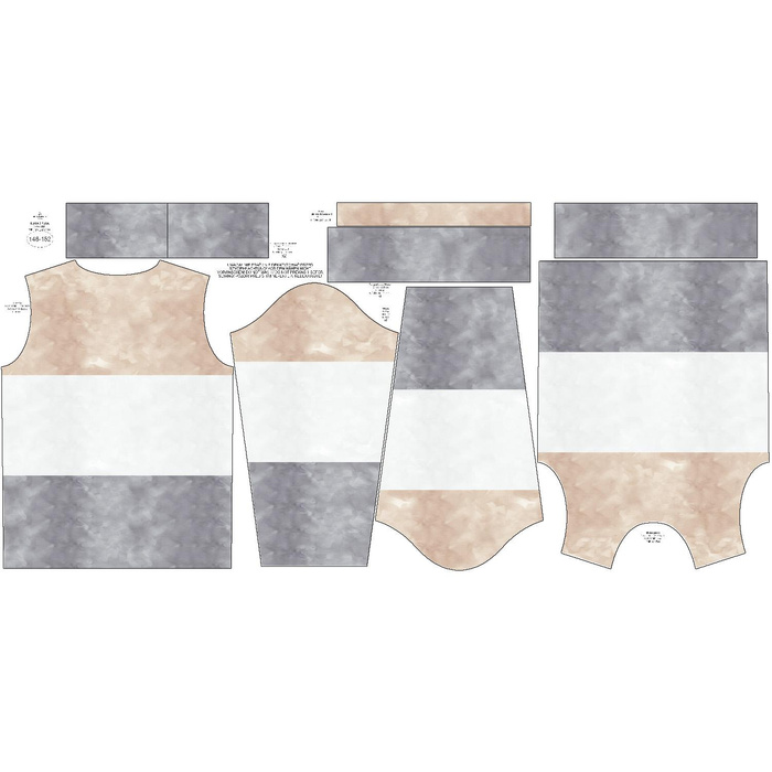 CHILDREN'S (NOE) SWEATSHIRT - CAMOUFLAGE pat. 2 / STRIPES - looped knit fabric (122/128)