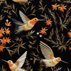 PASTEL BIRDS PAT. 7 (Hummingbirds) - Crepe