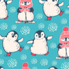 WINTER PINGUINE - Baumwoll Webware