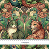 ART NOUVEAU CATS & FLOWERS PAT. 3 - single jersey 