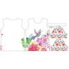 WOMEN’S T-SHIRT - HUMMINGBIRDS AND FLOWERS pat. 2 - single jersey XL