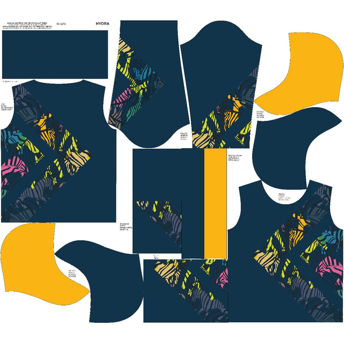 HYDROFOBNÍ MIKINA UNISEX - DUHOVÉ ZEBRY vz. 2 - Sada šití