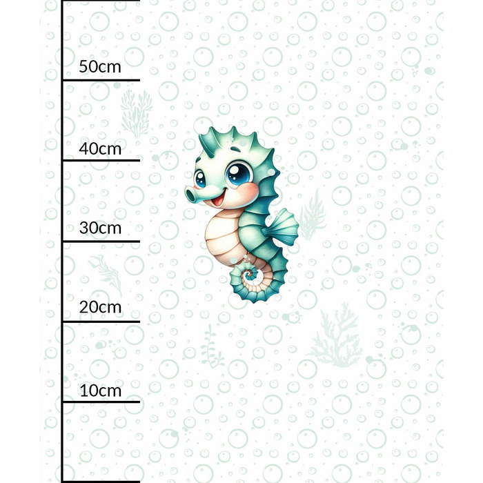 SEAHORSE (SEA ANIMALS PAT. 2) - PANEL (60cm x 50cm) SINGLE JERSEY