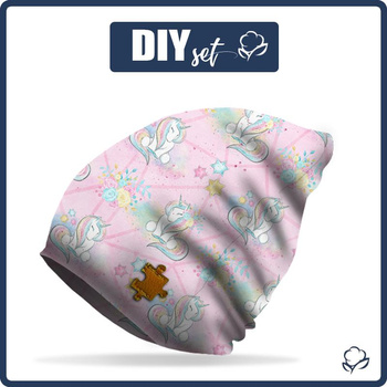 "Beanie" Mütze - EINHÖRNER UND BLUMEN m. 2 (WUNDERLAND) 44-47