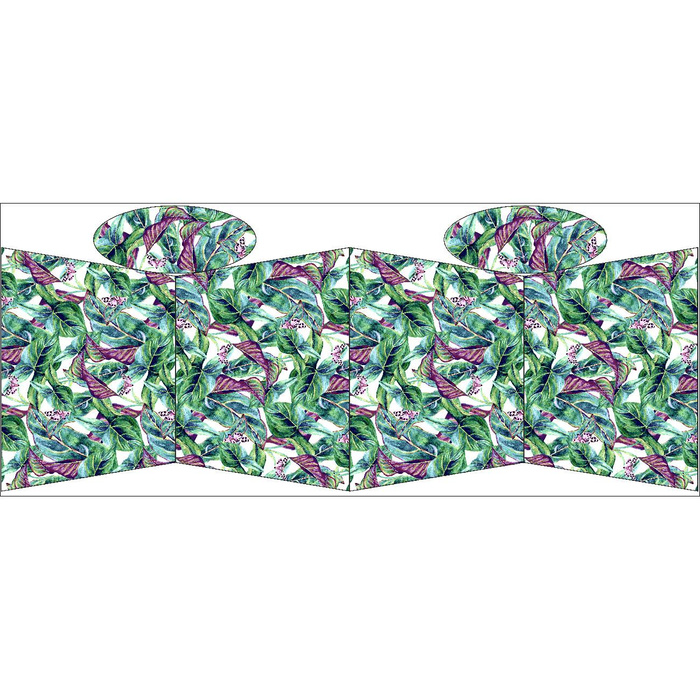 TOTE BAG - LEAVES AND INSECTS PAT. 1 (TROPICAL NATURE) / white - sewing set