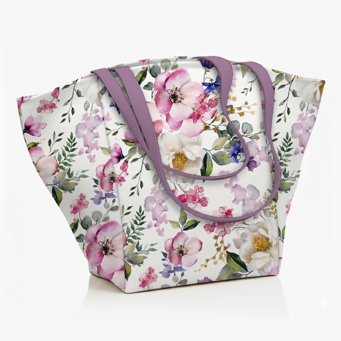 PASTEL FLOWERS WZ. 21 - Slub Weave