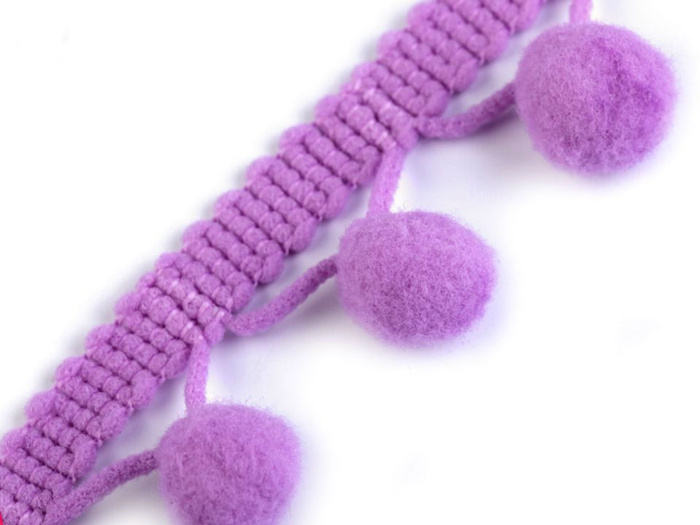 Pop pom tape 13 mm - light purple/ LILA