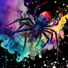 WATERCOLOR SPIDER - panel (60cm x 50cm)  Thermo lycra