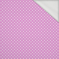 KROPKI BIAŁE / PINK - dresówka pętelkowa