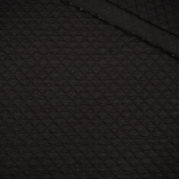 BLACK - quilted knitted fabric