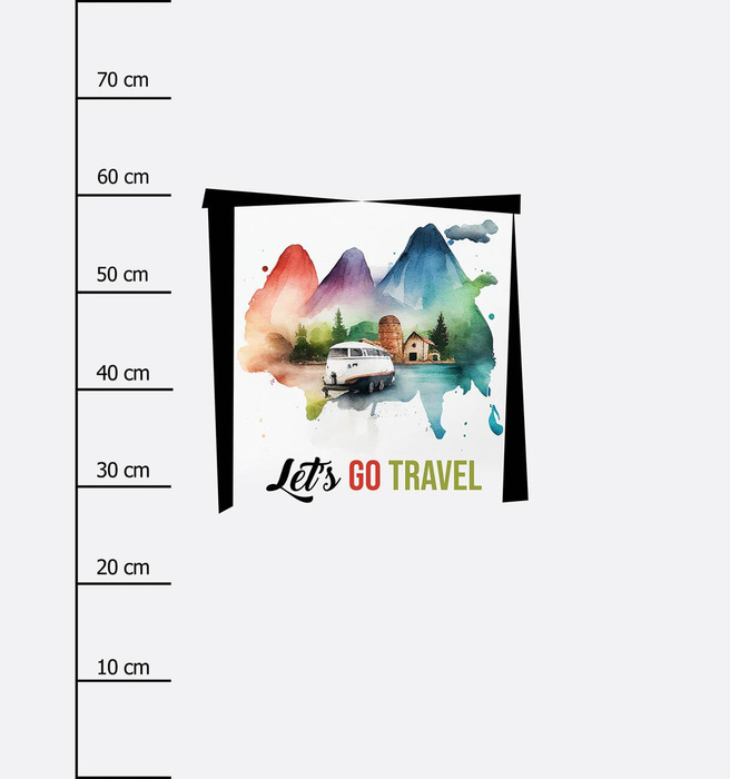 LET'S GO TRAVEL - Paneel (75cm x 80cm) Wasserabweisende Webware