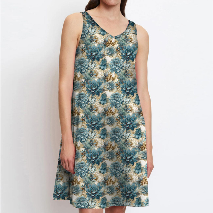 SUCCULENT PLANTS PAT. 1 - looped knit fabric