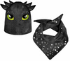 DZIECIĘCA CZAPKA I CHUSTA (DINO) - BLACK DRAGON 51-54