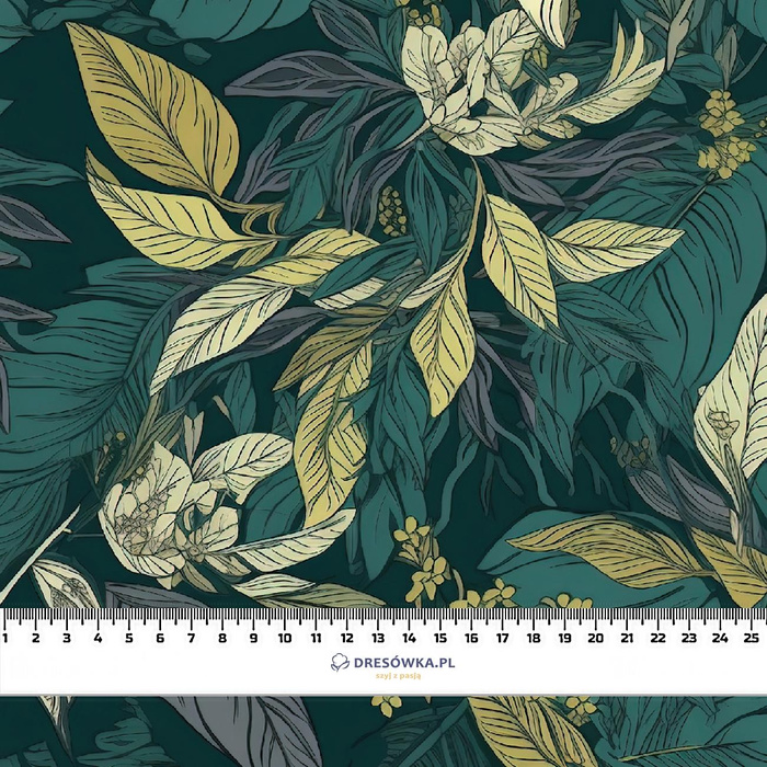 GREEN LEAVES WZ. 3 - teplákovina počesaná s elastanem ITY