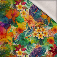 FLOWERS PAPAYA ORANGE WZ. 1 - Wintersweat angeraut mit Elastan ITY